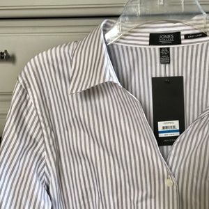 NWT Jones New York Striped Button Down Shirt XL